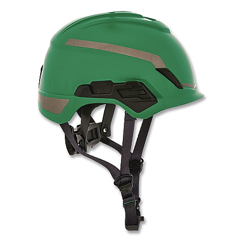 MSA V-Gard H1 Safety Helmet, Brimless, Fas-Trac III Pivot Ratchet Suspension, One Size Fits Most (6.5 to 8), Green (10194794)