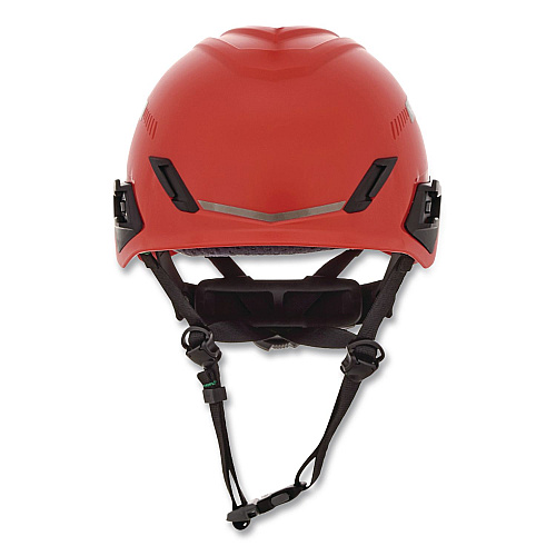 MSA V-Gard H1 Safety Helmet, Vented, Brimless, Fas-Trac III Pivot Ratchet Suspension, One Size Fits Most (6.5 to 8), Red (10194784)