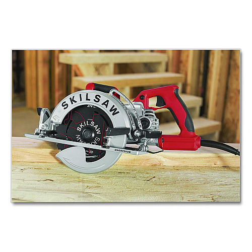 SKIL 7-1/4" Lightweight Magnesium Worm Drive Circular Saw with Carbide Blade, 2,800 SPM, 0 to +53 Degree Bevel Range, 24 T Blade (SPT77WML01)