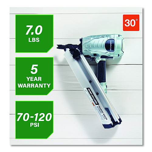 Metabo HPT HPT 30 Degree Paper Collated 3.5" Strip Framing Nailer (NR90ADS1M)
