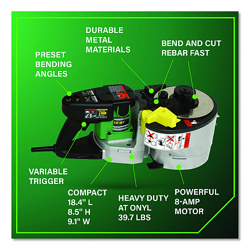 Metabo HPT 8 Amp Variable Speed Portable Rebar Cutter and Bender (VB16YM)