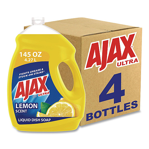 Ajax Dish Detergent, Lemon Scent, 145 oz Bottle, 4/Carton (61049651CT)
