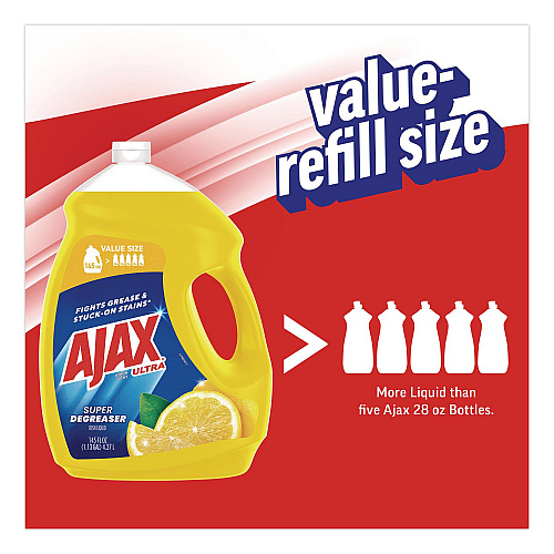 Ajax Dish Detergent, Lemon Scent, 145 oz Bottle, 4/Carton (61049651CT)
