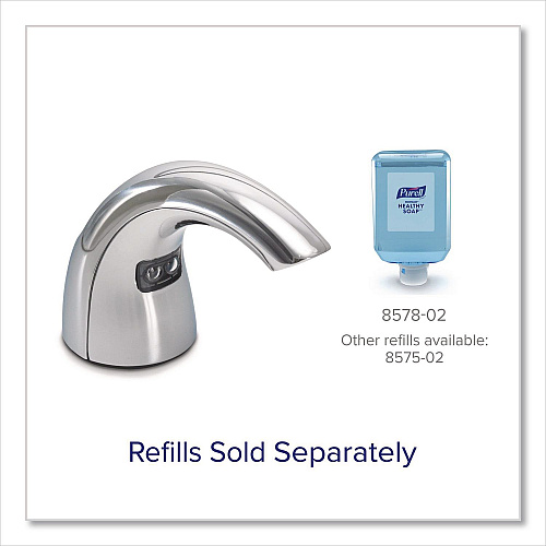 PURELL CX10 Counter Mount Soap Dispenser with Metal Spout Fixture, 2,000 mL, 2.28 x 5.82 x 4.04, Chrome (894001)