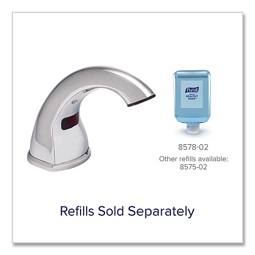 PURELL CX10 Counter Mount Soap Dispenser, 2,000 mL, 2.28 x 5.82 x 4.04, Chrome (892001)