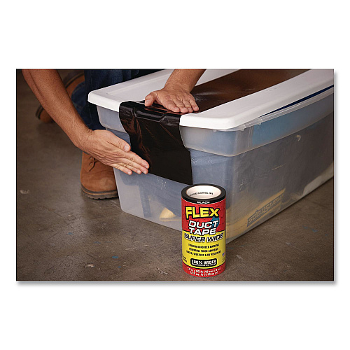 Flex Seal Flex Super Wide Duct Tape, 4" Core, 39 mil Thick, 7.5" x 20 ft, Black, 3/Carton (DTBLKR7520)