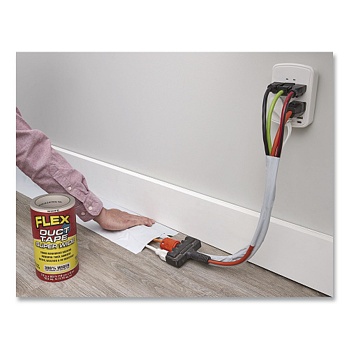 Flex Seal Flex Super Wide Duct Tape, 4" Core, 39 mil Thick, 7.5" x 20 ft, White, 3/Carton (DTWHTR7520)