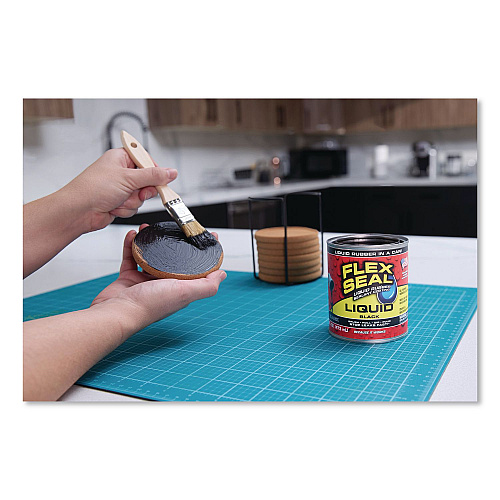 Flex Seal Liquid Rubber Sealant Coating Liquid, 16 oz Can, Dries Black, 6/Carton (LFSBLKR16)