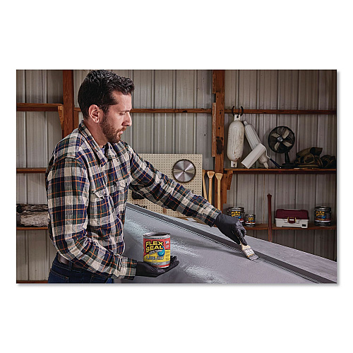 Flex Seal Liquid Rubber Sealant Coating Liquid, 32 oz Can, Dries Gray, 6/Carton (LFSGRYR32)