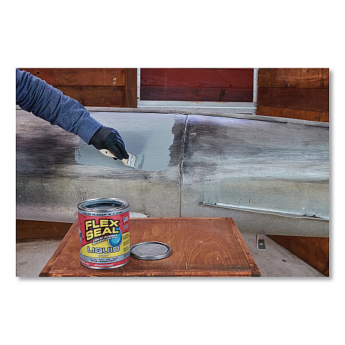Flex Seal Liquid Rubber Sealant Coating Liquid, 32 oz Can, Dries Gray, 6/Carton (LFSGRYR32)