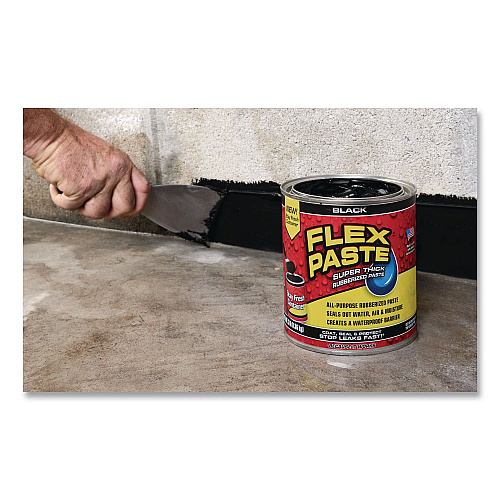 Flex Seal Flex Paste Super Thick Rubberized Paste, 3 lb Can, Dries Black, 4/Carton (PFSBLKR32)