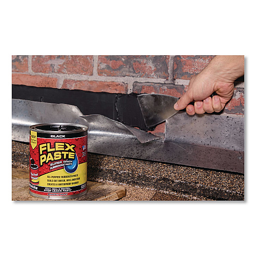 Flex Seal Flex Paste Super Thick Rubberized Paste, 3 lb Can, Dries Black, 4/Carton (PFSBLKR32)