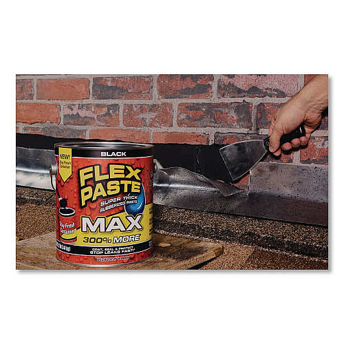 Flex Seal Flex Paste Super Thick Rubberized Paste Max, 12 lb Can, Dries Black, 2/Carton (PFSMAXBLK01)
