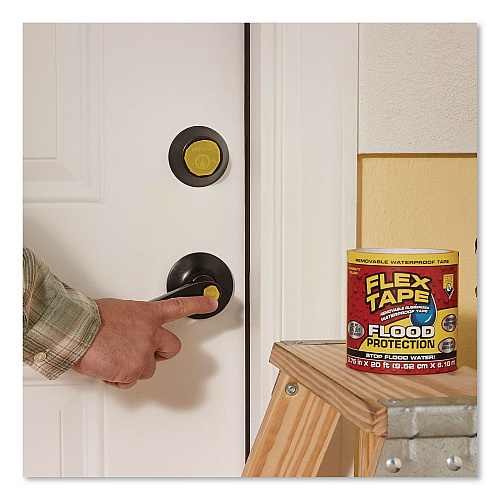 Flex Seal Flex Tape Removable Rubberized Waterproof Flood Protection Tape, 3.75" x 20 ft, Yellow, 6/Carton (RTSYELR0420)