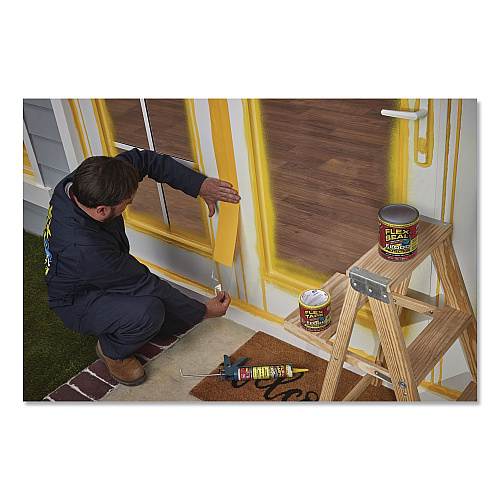 Flex Seal Flex Tape Removable Rubberized Waterproof Flood Protection Tape, 3.75" x 50 ft, Yellow, 4/Carton (RTSYELR0450)