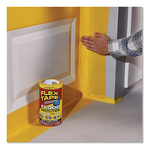 Flex Seal Flex Tape Removable Rubberized Waterproof Flood Protection Tape, 7.5" x 20 ft, Yellow, 3/Carton (RTSYELR0820)