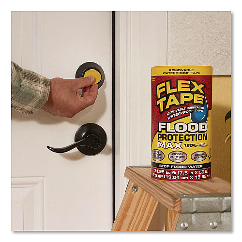 Flex Seal Flex Tape Removable Rubberized Waterproof Flood Protection Tape, 7.5" x 50 ft, Yellow, 2/Carton (RTSYELR0850)