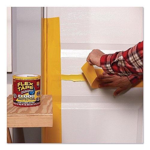 Flex Seal Flex Tape Removable Rubberized Waterproof Flood Protection Tape, 3.75" x 50 ft, Yellow, 4/Carton (RTSYELR0450)