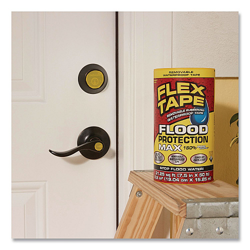 Flex Seal Flex Tape Removable Rubberized Waterproof Flood Protection Tape, 7.5" x 50 ft, Yellow, 2/Carton (RTSYELR0850)