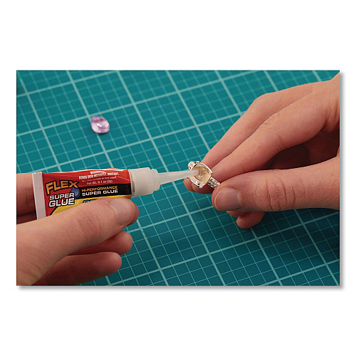Flex Seal Flex Super Glue, Precision Tip, Gel, 0.1 oz, Dries Clear, 2/Pack, 8/Carton (SGGEL2X3)