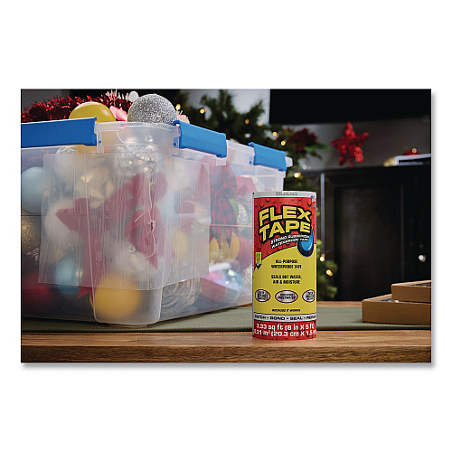 Flex Seal Flex Tape Strong Rubberized Waterproof Tape, 4" Core, 39 mil Thick, 12" x 10 ft, Clear, 4/Carton (TFSCLRR1210)