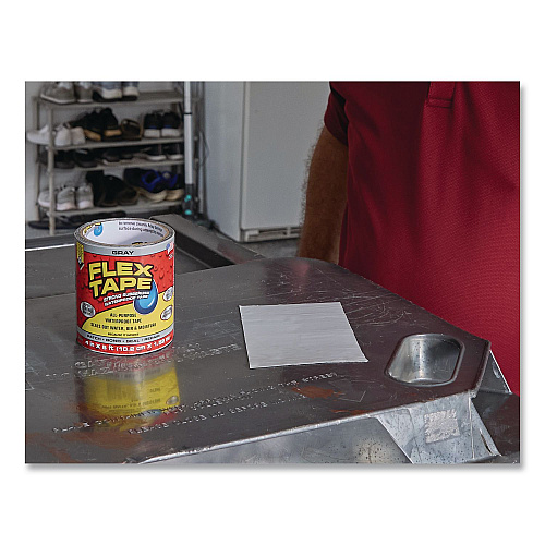 Flex Seal Flex Tape Strong Rubberized Waterproof Tape, 4" Core, 39 mil Thick, 12" x 10 ft, Gray, 4/Carton (TFSGRYR1210)