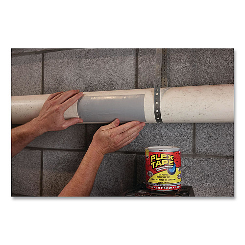 Flex Seal Flex Tape Strong Rubberized Waterproof Tape, 4" Core, 39 mil Thick, 12" x 10 ft, Gray, 4/Carton (TFSGRYR1210)