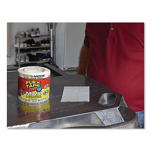 Flex Seal MAX Strong Rubberized Waterproof Tape, 4" Core, 39 mils Thick, 4" x 25 ft, White, 3/Carton (TFSMAXWHT04)