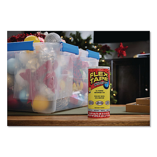 Flex Seal MAX Strong Rubberized Waterproof Tape, 4" Core, 39 mils Thick, 8" x 25 ft, Clear, 3/Carton (TFSMAXCLR08)