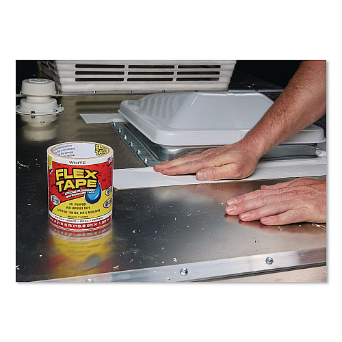 Flex Seal Flex Tape Strong Rubberized Waterproof Tape, 4" Core, 39 mil Thick, 4" x 5 ft, White, 4/Carton (TFSWHTR0405)