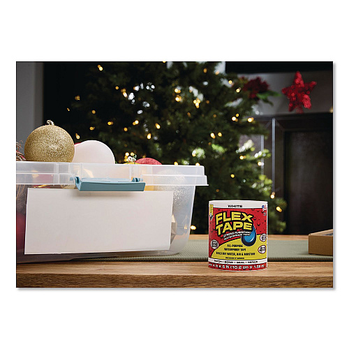 Flex Seal Flex Tape Strong Rubberized Waterproof Tape, 4" Core, 39 mil Thick, 4" x 5 ft, White, 4/Carton (TFSWHTR0405)