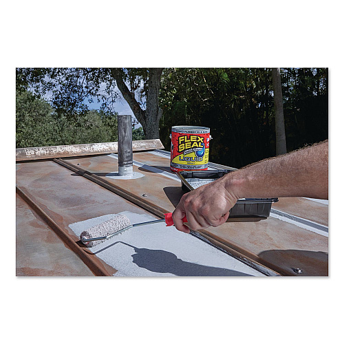 Flex Seal Liquid Rubber Sealant Coating Liquid, 1 gal Can, Dries Gray, 2/Carton (US855GRY012)