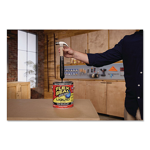 Flex Seal Liquid Rubber Sealant Coating Liquid, 1 gal Can, Dries Black, 2/Carton (US855BLK012)