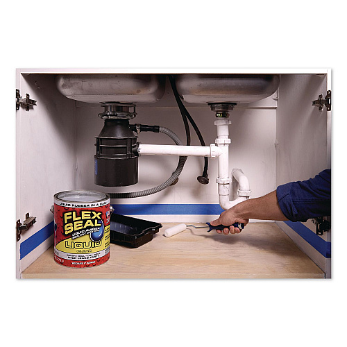 Flex Seal Liquid Rubber Sealant Coating Liquid, 1 gal Can, Dries Clear, 2/Carton (US855CLR012)