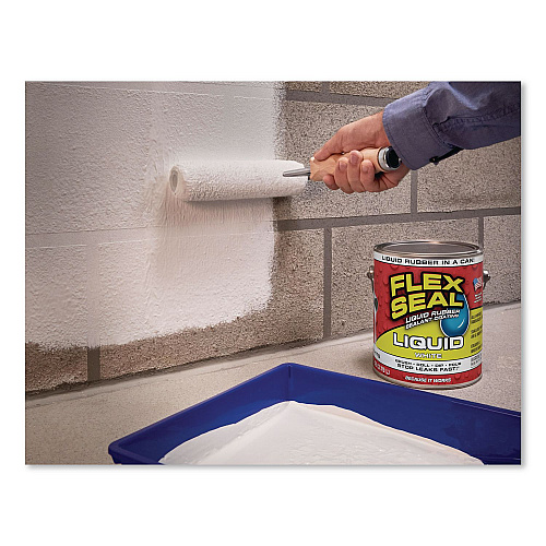 Flex Seal Liquid Rubber Sealant Coating Liquid, 1 gal Can, Dries White, 2/Carton (US855WHT012)