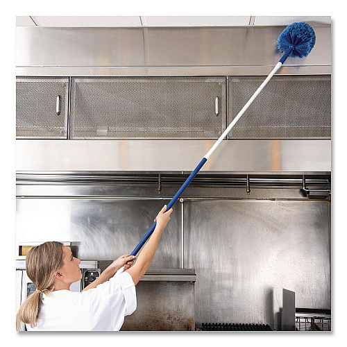 Carlisle Flo-Pac Round Duster with Soft Flagged PVC Bristles, 7", Blue, Dozen (36340414DZ)