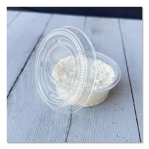 AmerCareRoyal Portion Cup Lids, Fits 1.5 oz to 2 oz Portion Cups, Clear, 100/Pack, 25 Packs/Carton (60003027)