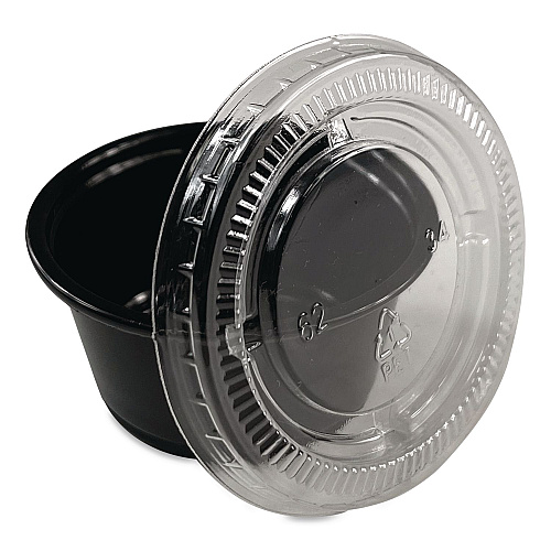 AmerCareRoyal Portion Cup Lids, Fits 1.5 oz to 2 oz Portion Cups, Clear, 100/Pack, 25 Packs/Carton (60003027)