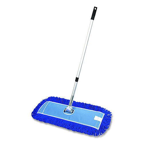 Gritt Commercial All-In-One 24" Microfiber Dust Mop Set with Telescopic Handle, 24 x 5, Blue, Microfiber Head, 72" Silver Aluminum Handle (GRI17424T)