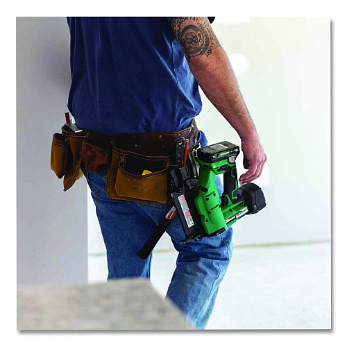 Metabo HPT 18V Brushless Lithium-Ion Compact 18 ga Cordless Brad Nailer Kit (2 Ah), 5/8" to 2" Nails, Green/Black (NT1850DFTM)