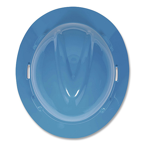MSA V-Gard Hard Hats, Vented, Full Brim, Fas-Trac III Slide Lock Suspension, One Size Fits Most (6.5 to 8), Blue (10058320)