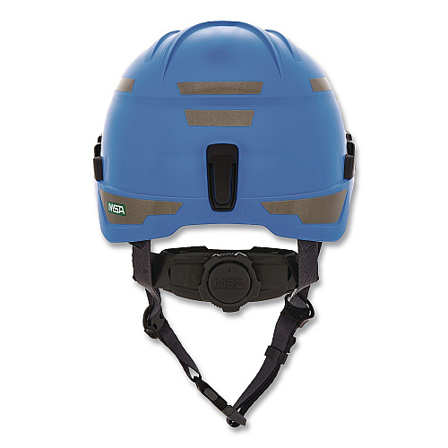 MSA V-Gard H1 Safety Helmet, Brimless, Fas-Trac III Pivot Ratchet Suspension, One Size Fits Most (6.5 to 8), Blue (10194793)