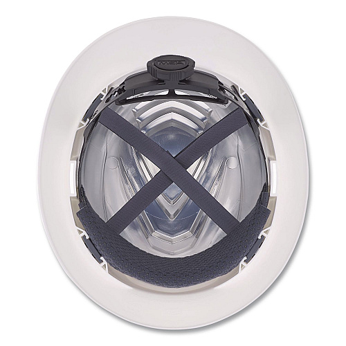 MSA V-Gard Hard Hats, Full Brim, C1 Fas-Trac III Swing Ratchet Suspension, One Size Fits Most (6.5 to 8), White (10215837)