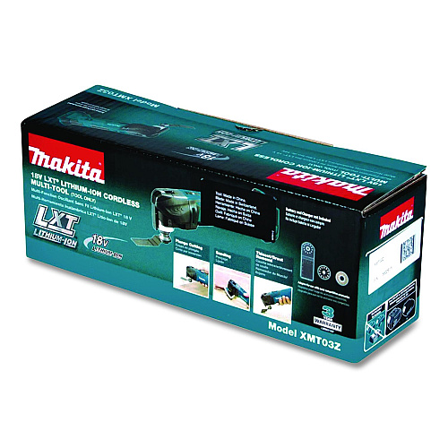 Makita LXT 18V Cordless Lithium-Ion Multi-Tool (Bare Tool) with Plunge Cut Blade and 2 Adapters, Variable Speed, 6,000 to 20,000 OPM (XMT03Z)
