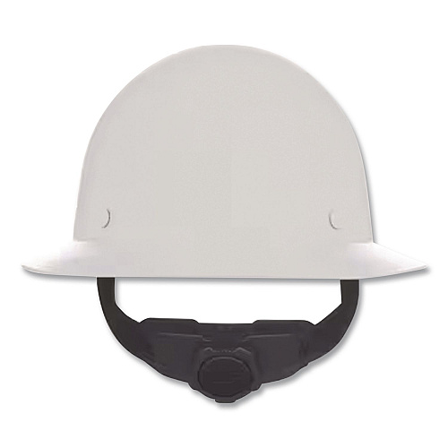 MSA Skullgard Protective Hard Hats, Full Brim, Fas-Trac III Ratchet Suspension, One Size Fits Most (6.5 to 8), White (475408)