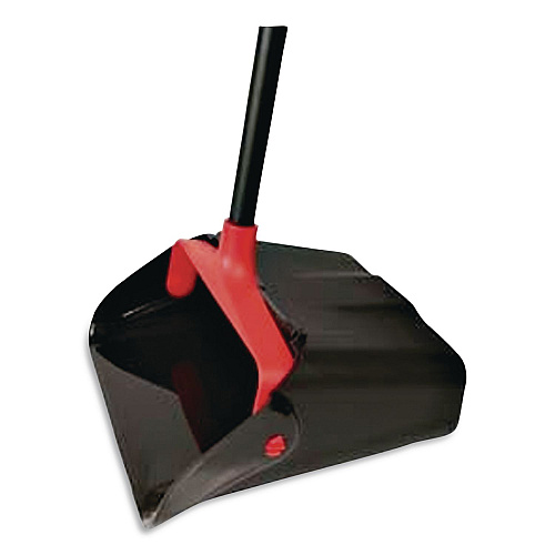 O-Cedar MaxiPlus Lobby Dustpan, 13.5 x 36, 33" Handle, Plastic, Black/Red (96208EA)