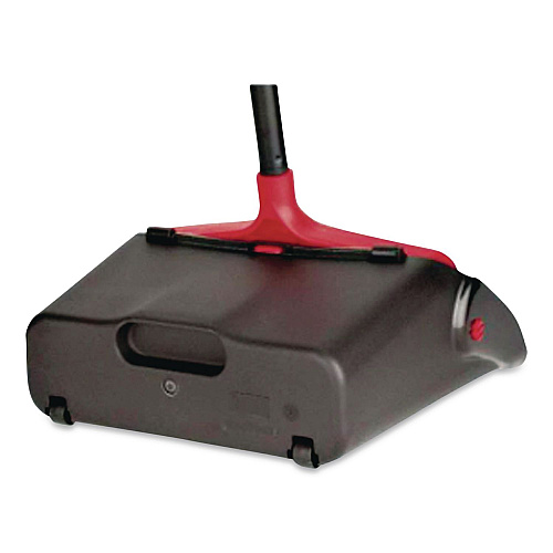 O-Cedar MaxiPlus Lobby Dustpan, 13.5 x 36, 33" Handle, Plastic, Black/Red (96208EA)