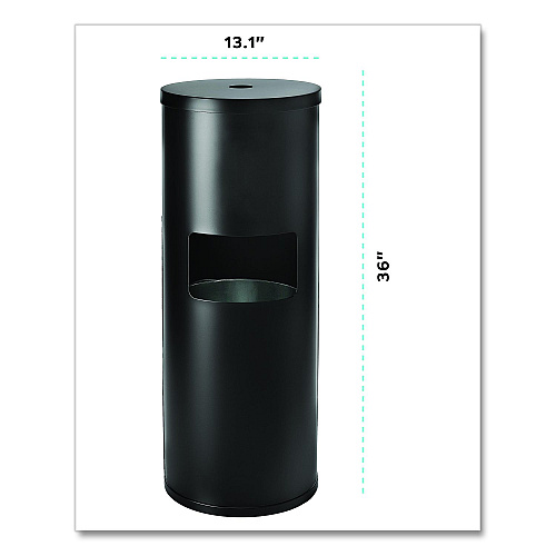 Gritt Commercial Dispenser and Wipes Starter Kit, 13.1 x 13.1 x 36, Black (GRI509BLKRW)