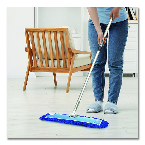 Gritt Commercial Microfiber Looped Dust Mop Pad Head, 24 x 5, Blue (GRI18224)