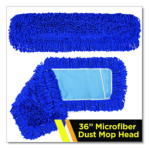 Gritt Commercial Microfiber Looped Dust Mop Pad Head, 36 x 5, Blue (GRI18236)